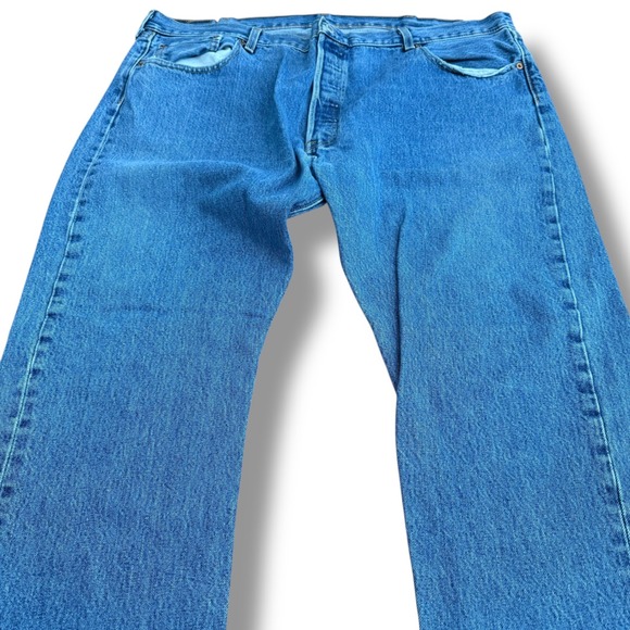 Levi's 501 Jeans‎ Mens 42x30 Light Wash Denim Button Fly Regular Fit - Picture 8 of 9